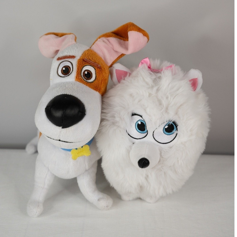 Illumination The Secret Life of Pets Plush Max & Gidget Small White Brown toys